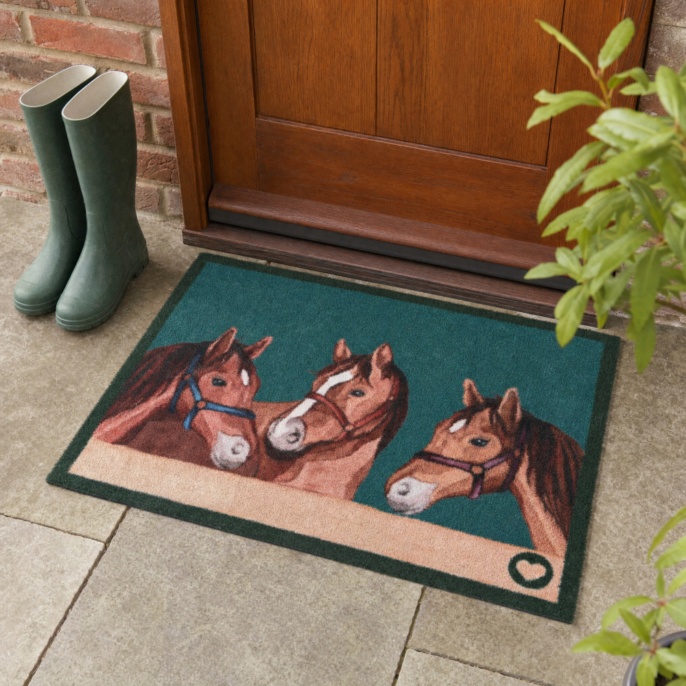 Hug Rug øko dørmåtte, 65x85 - Staldheste - Billede 2
