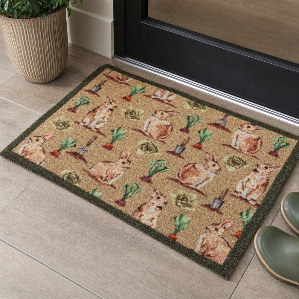 Hug Rug øko dørmåtte, 65x85 - Havekaniner - Billede 2