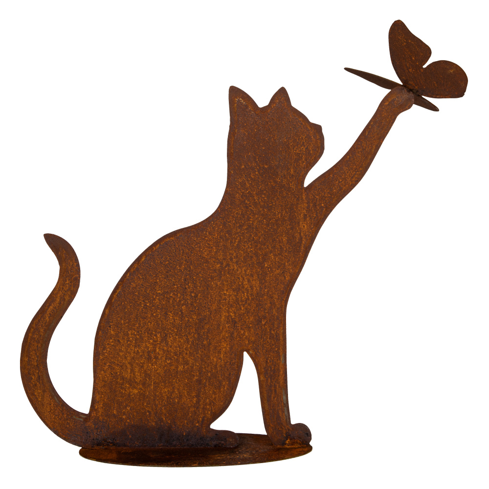 Dana's iron figurine - Cat with a butterfly on its paw - Image 2