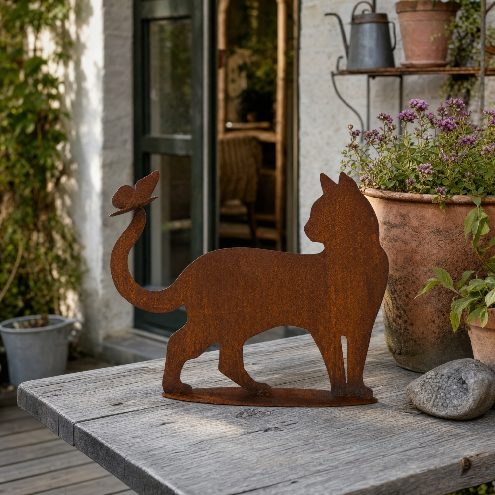 Dana's ijzeren figuur - Kat met vlinder op de staart - Afbeelding 5