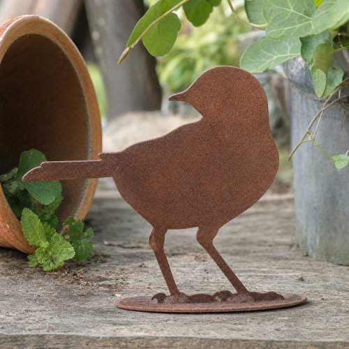 Danas Eisenfigur - Amsel, die zurückblickt