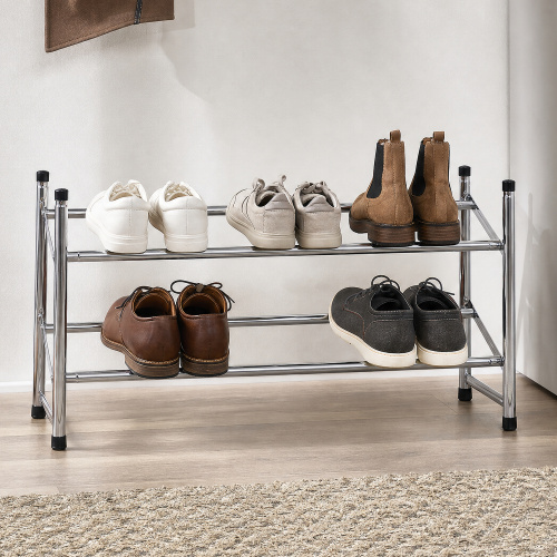 Zeller Schuhregal in Chrom - 2 Regale, verstellbar