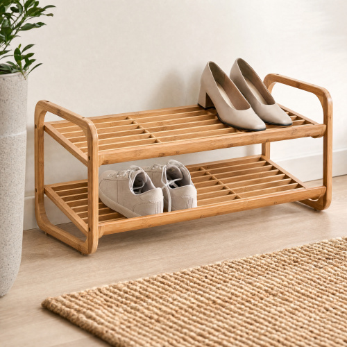 Zeller Schuhregal aus Bambus - 2 Regale