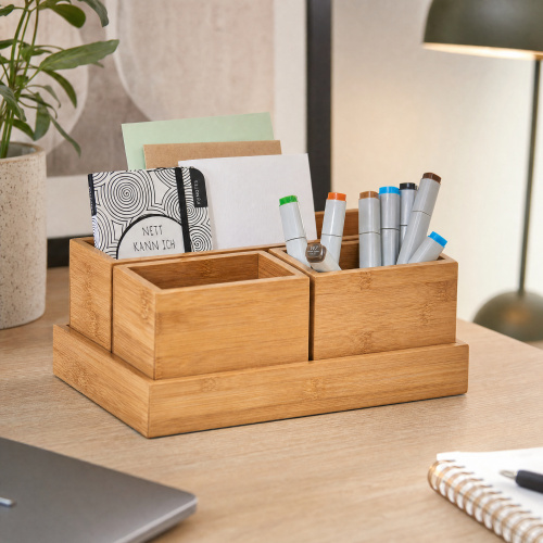 Zeller ensemble de rangement en bambou