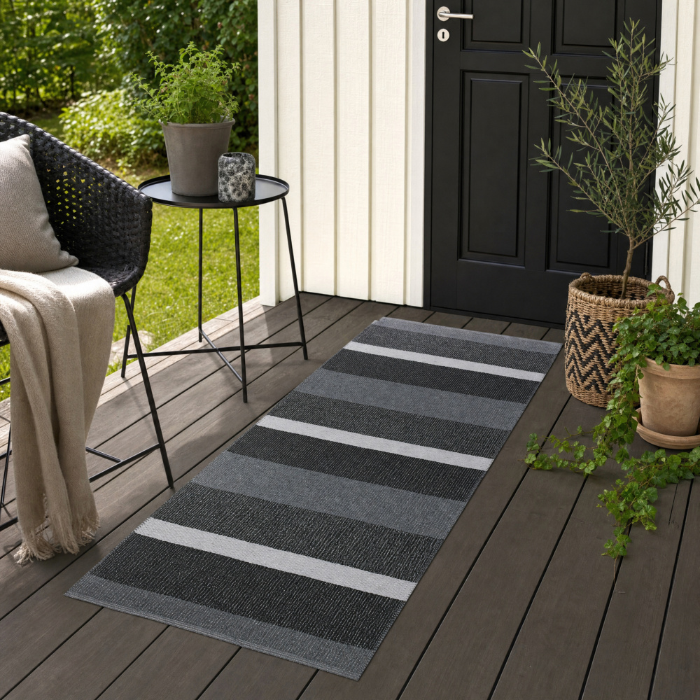 Horredsmattan buitentapijt - Block grafiet, 70x200 - Afbeelding 3