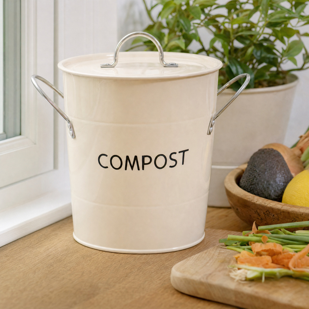 Eddingtons seau à compost, 2,8 L - blanc