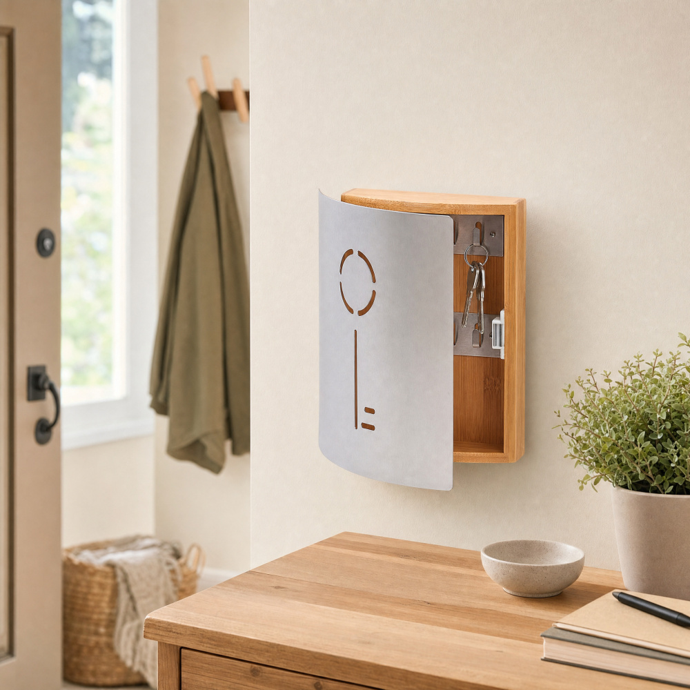 Zeller key cabinet with stainless steel door - Image 3