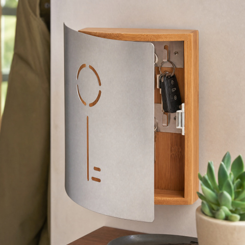 Zeller armoire à clés avec porte en acier inoxydable
