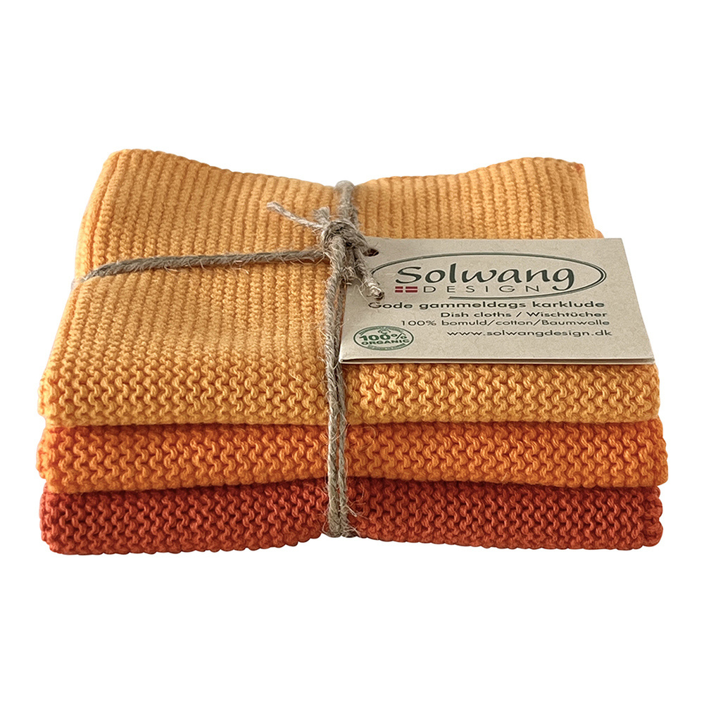 Solwang vaatdoekjes, 3 stuks - oranje combi - Afbeelding 2