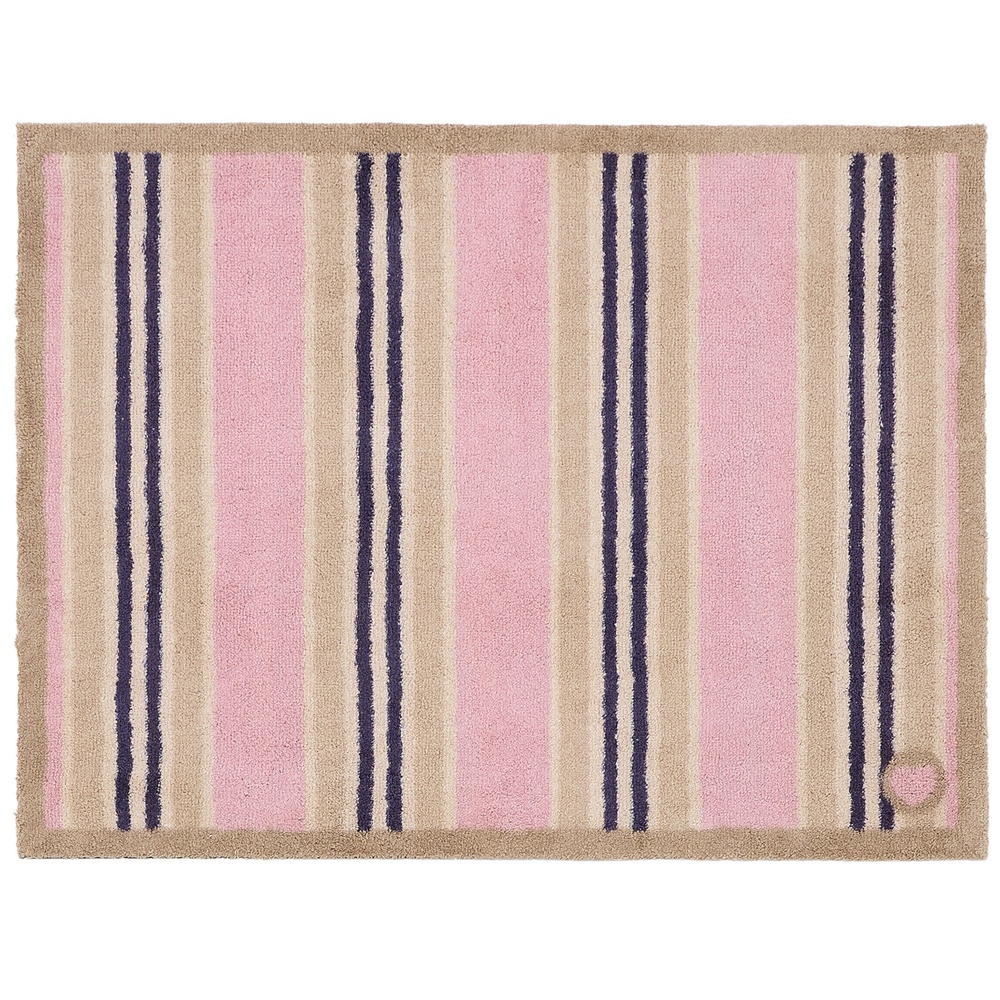 Hug Rug eco doormat, 65x85 - pink stripes