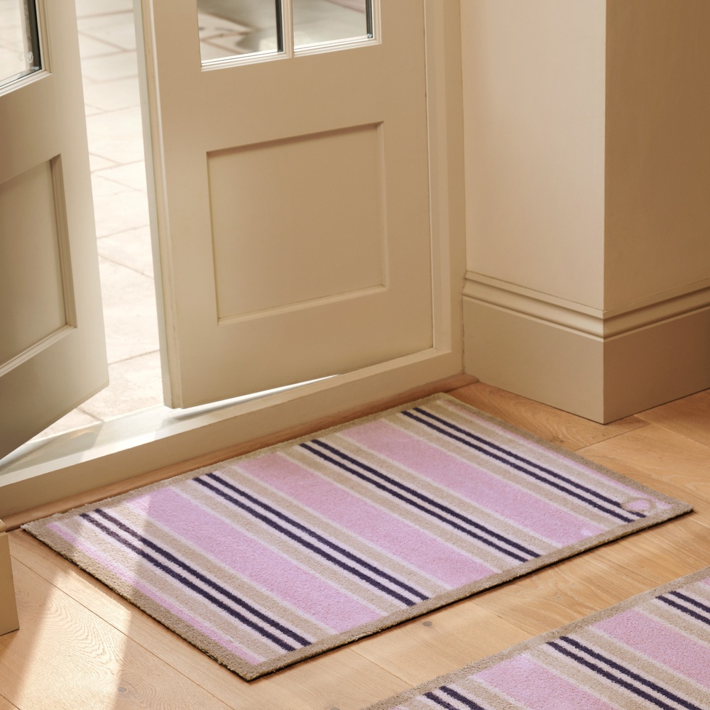 Hug Rug eco doormat, 65x85 - pink stripes - Image 2