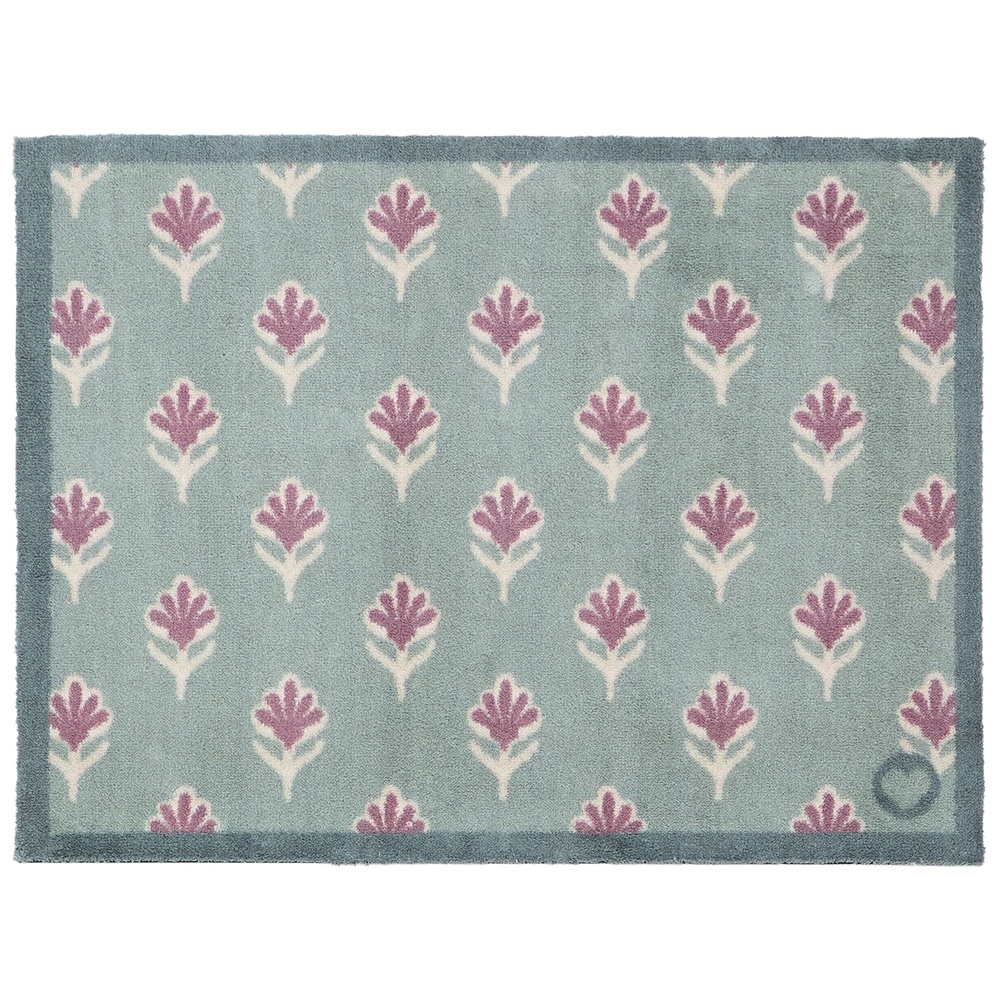 Hug Rug eco doormat, 65x85 - small floral green