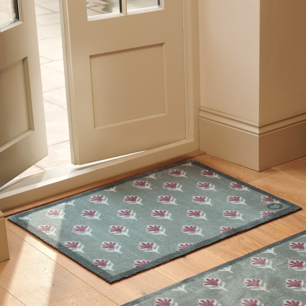 Hug Rug eco doormat, 65x85 - small floral green - Image 2