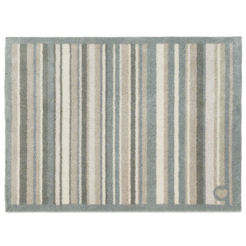 Hug Rug eco doormat, 65x85 - sage green stripes