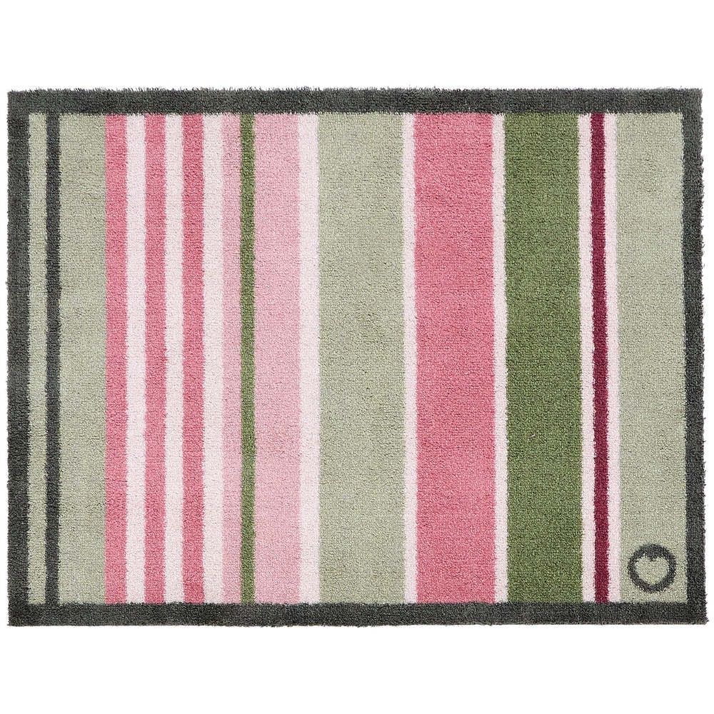 Hug Rug eco doormat, 65x85 - Pink/green stripes