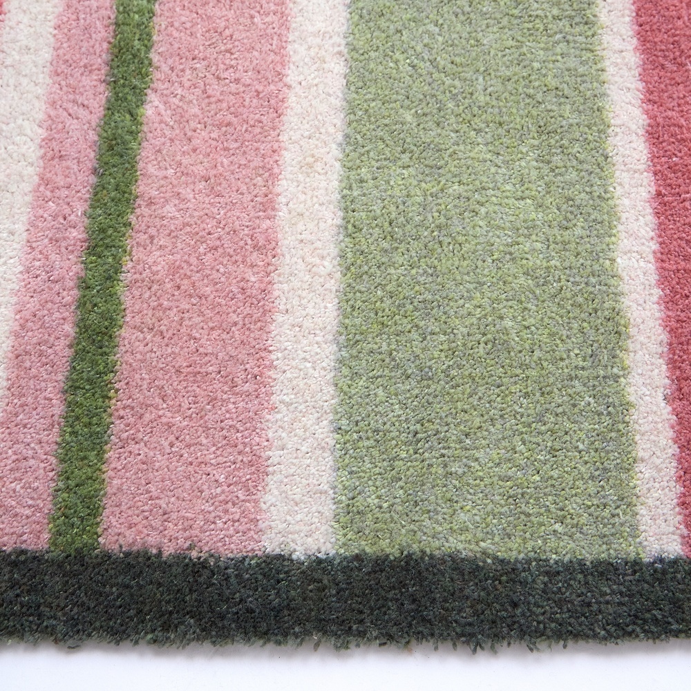 Hug Rug eko-dörrmatta, 65x85 - Rosa/gröna ränder - Bild 3