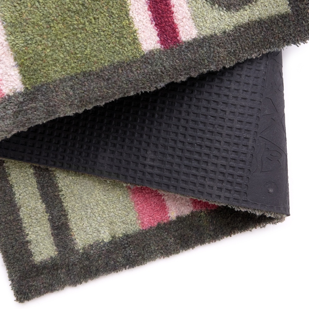 Hug Rug eco doormat, 65x85 - Pink/green stripes - Image 4