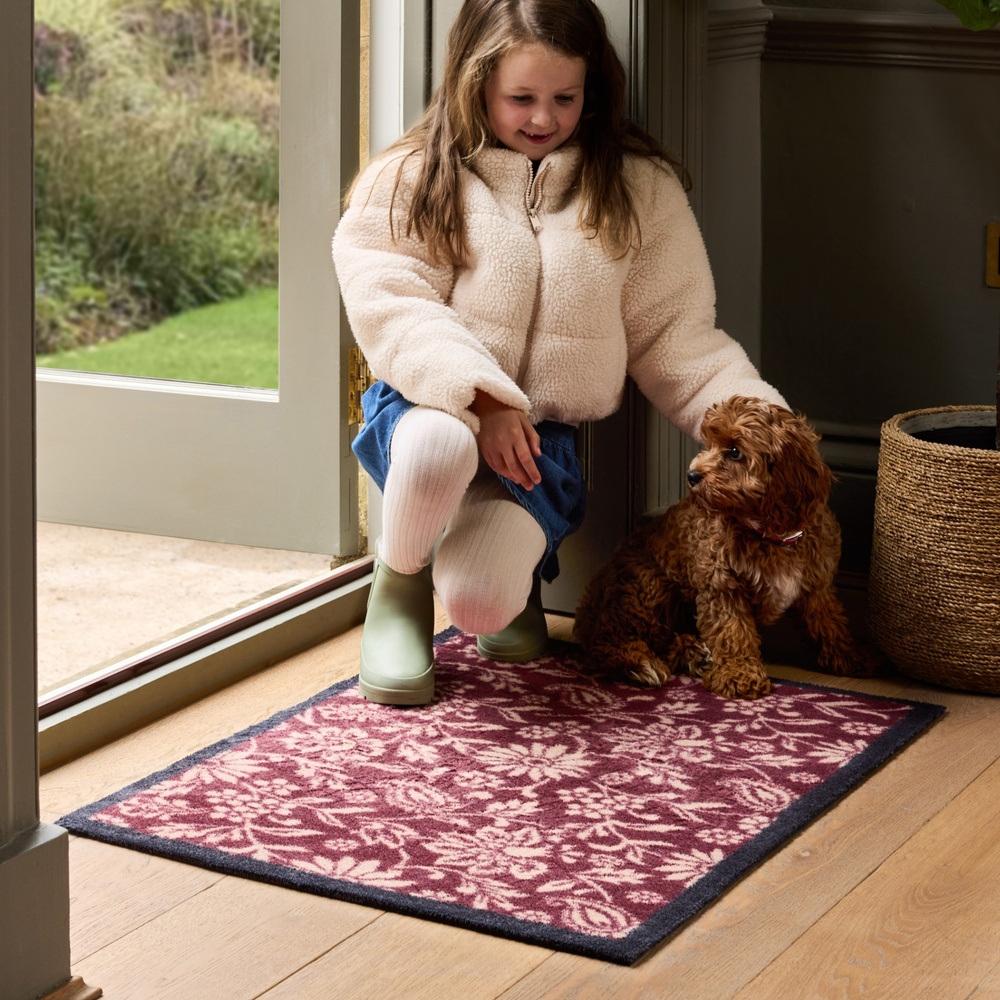 Hug Rug eco doormat, 65x85 - Paisley flowers - Image 2