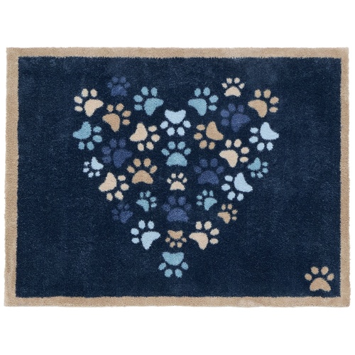 Hug Rug eco deurmat, 65x85 - Lieve pootjes, blauw