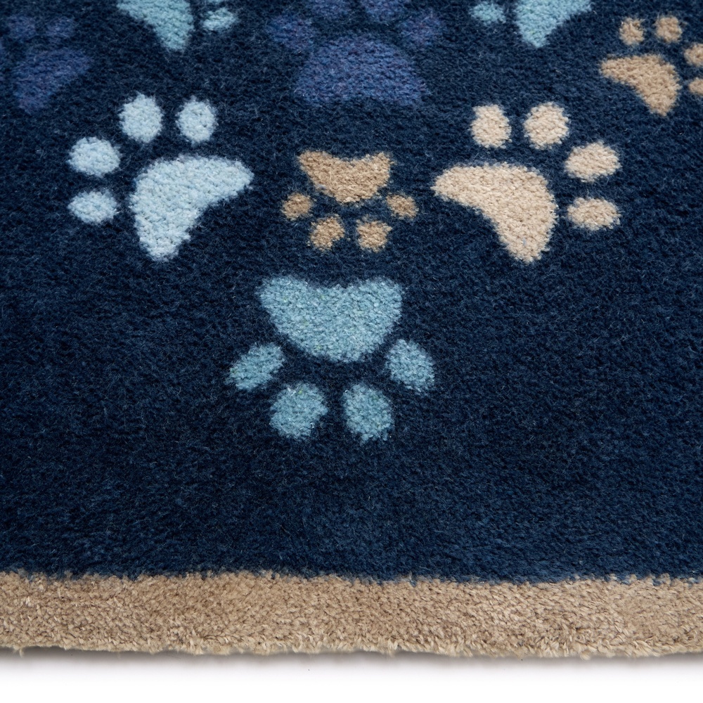 Hug Rug ekologisk dörrmatta, 65x85 - Kärleksfulla tassar, blå - Bild 4