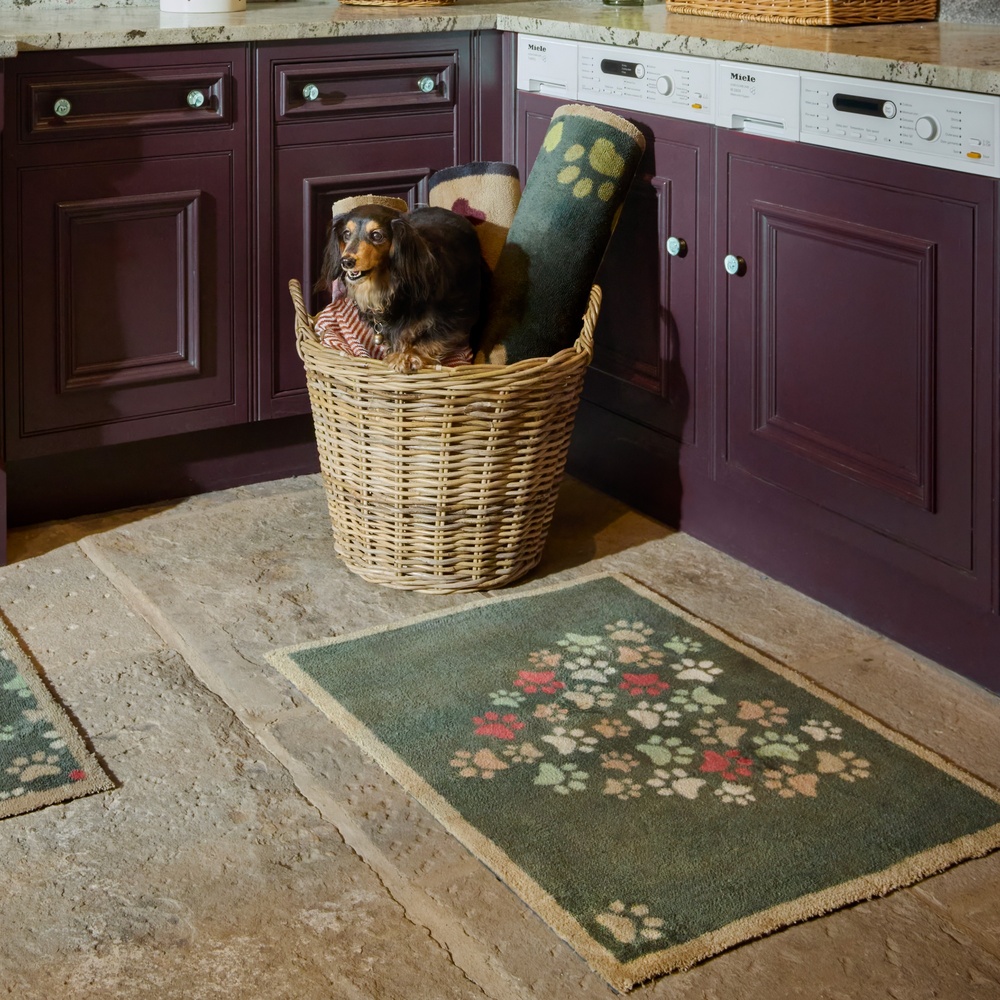 Hug Rug eco deurmat, 65x85 - Lieve pootjes, groen - Afbeelding 2