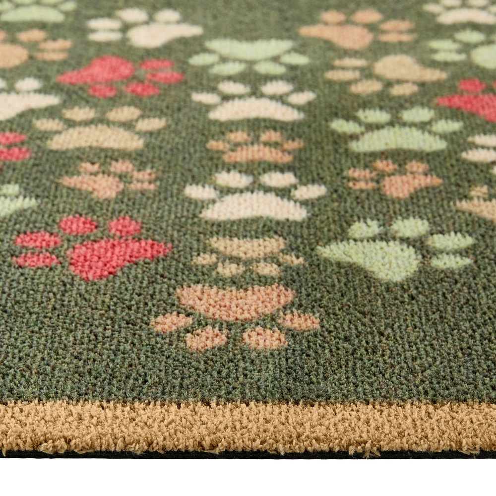 Hug Rug eco deurmat, 65x85 - Lieve pootjes, groen - Afbeelding 3
