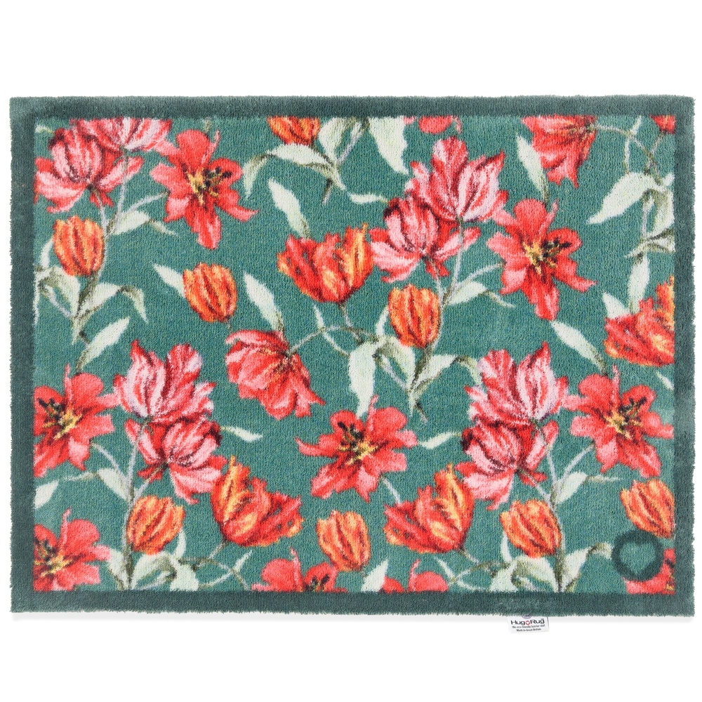 Hug Rug øko dørmåtte, 65x85 - Dansende tulipaner