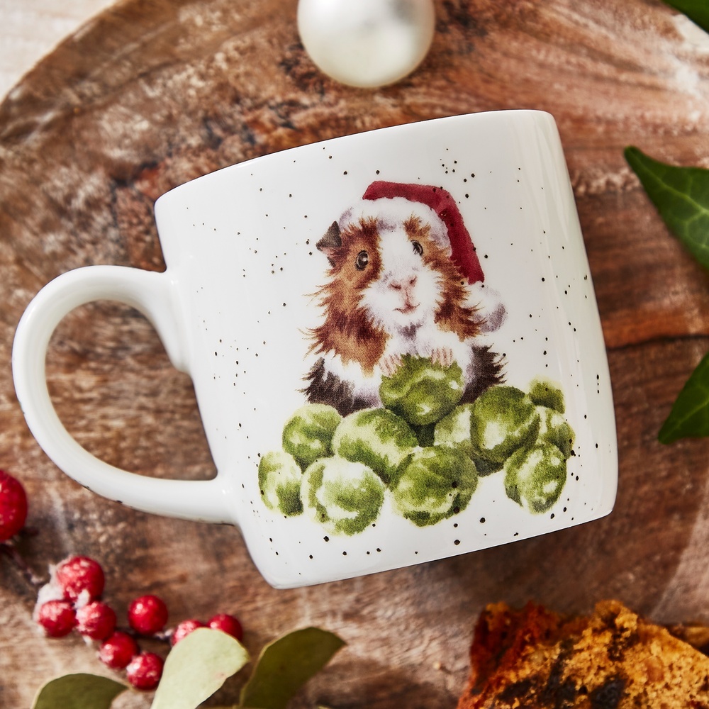Wrendale Becher - Meerschweinchen mit Rosenkohl