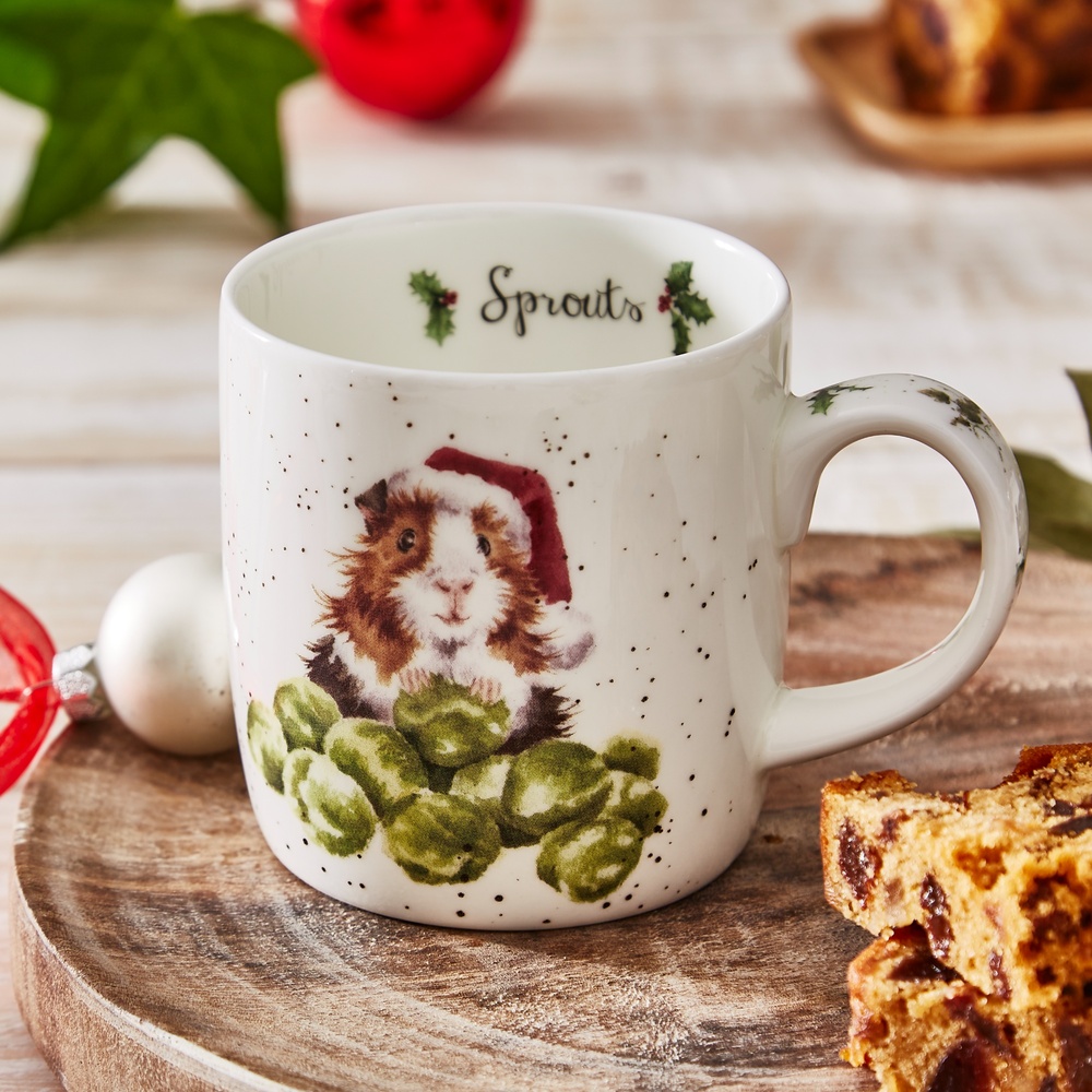 Wrendale mug - Guinea Pig with Brussels Sprouts - Image 4