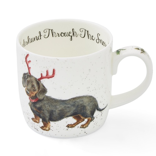 Wrendale Tasse - Dackel durch den Schnee