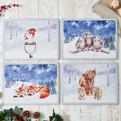 Wrendale dækkeservietter, 4 stk. - Vinterhimmel