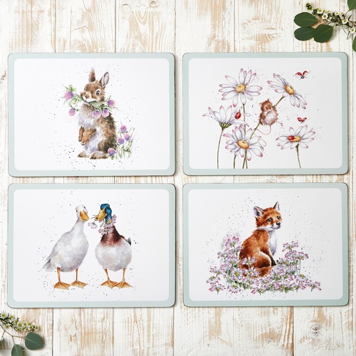 Wrendale Platzsets, 4 Stück - Wildblumen