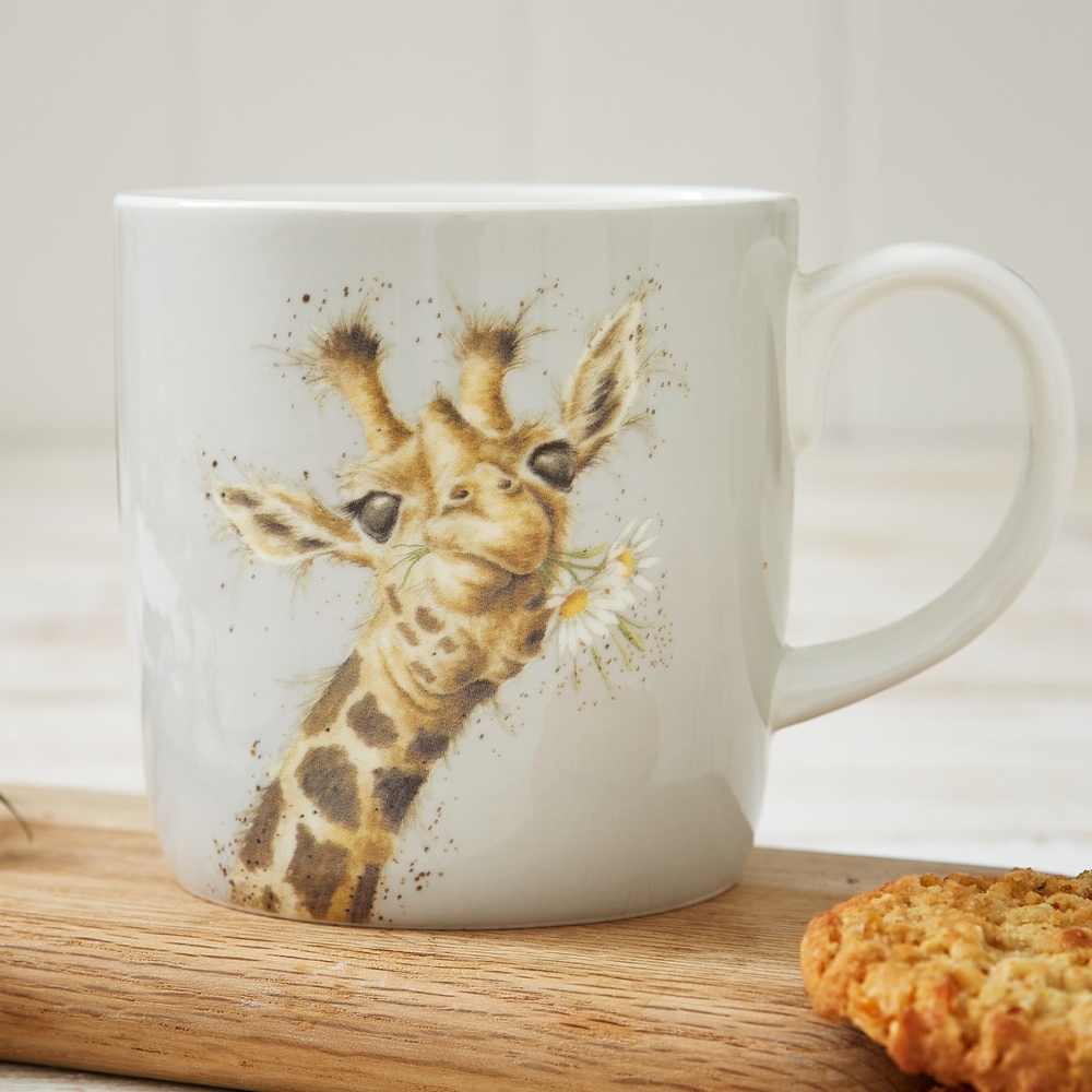 Wrendale Becher - Giraffe und Blumen, 40 cl