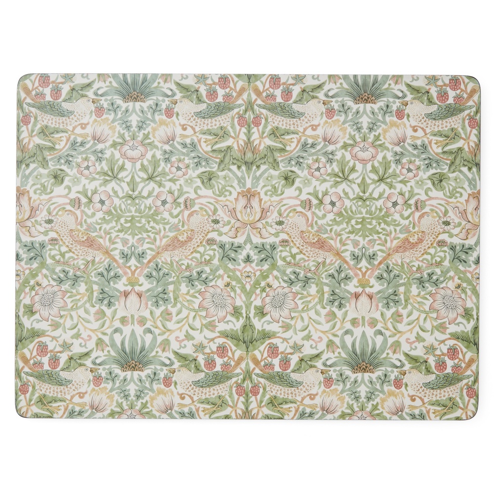 William Morris placemats, set of 4 - Strawberry Thief, brown - Image 3