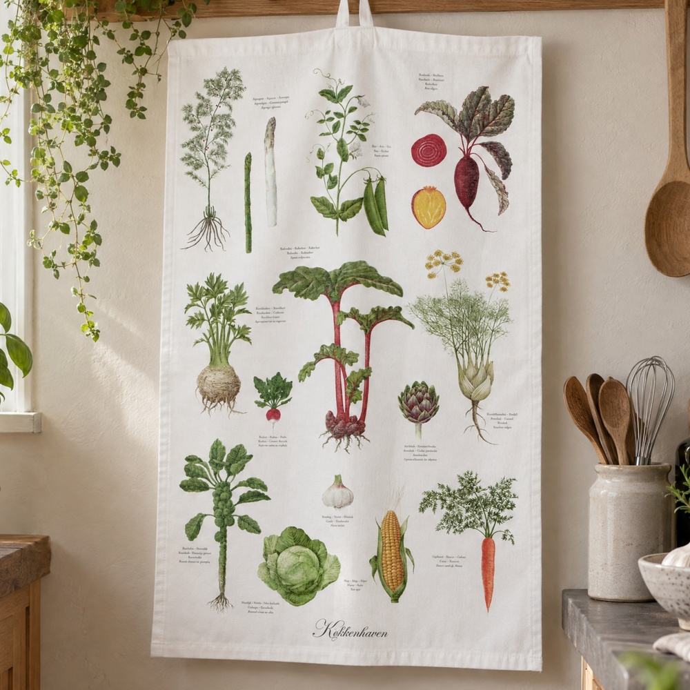 Koustrup & Co. Bio-Geschirrtuch - Gemüsegarten