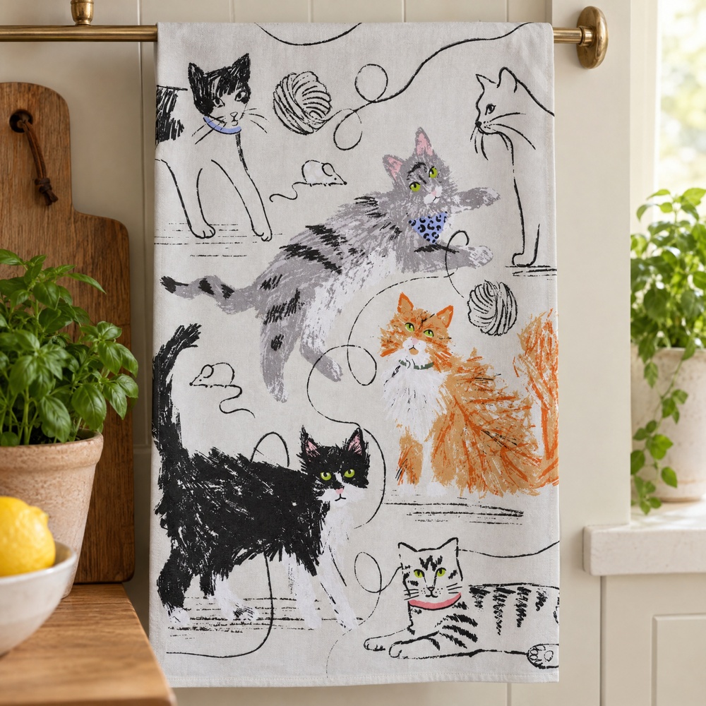 Torchon Ulster Weavers - Amis des chats - Image 2