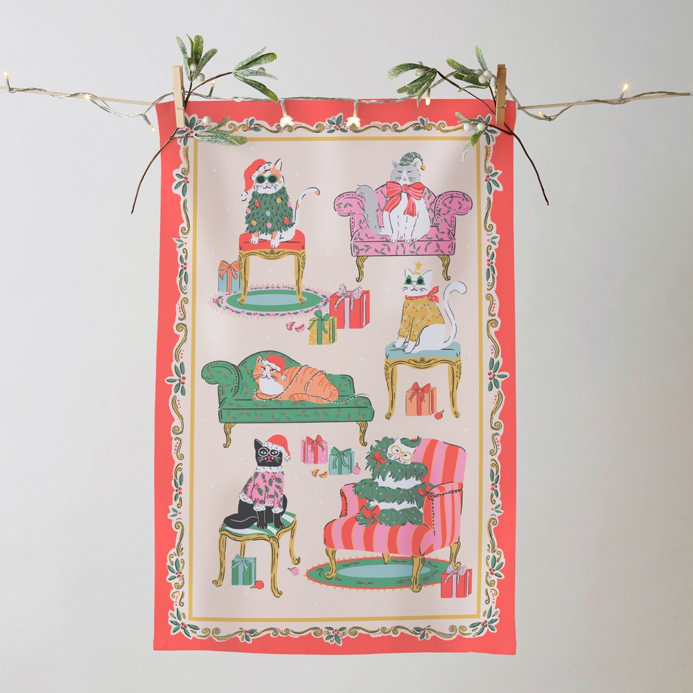 Ulster Weavers theedoek - Kerstkatten - Afbeelding 3