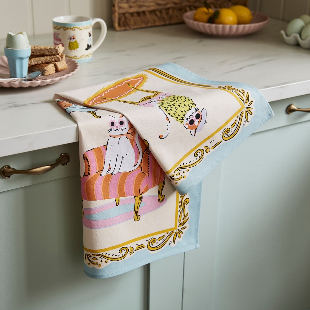 Ulster Weavers tea towel - Cool cats - Image 2