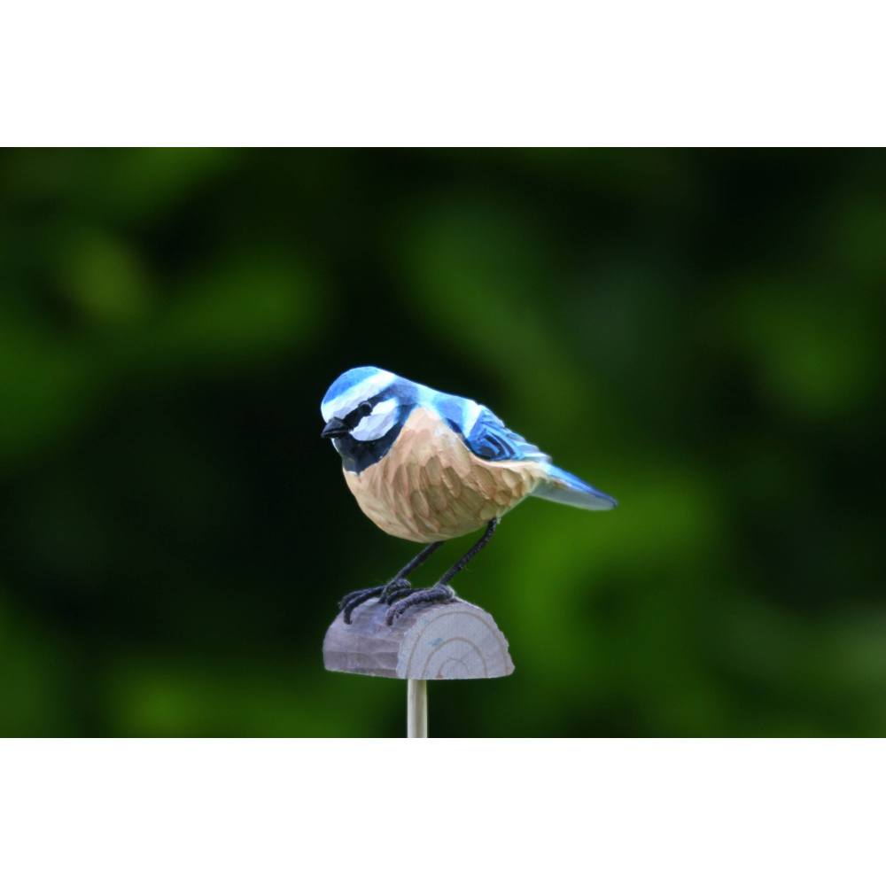 Wildlife Garden wooden bird - blue tit - Image 2