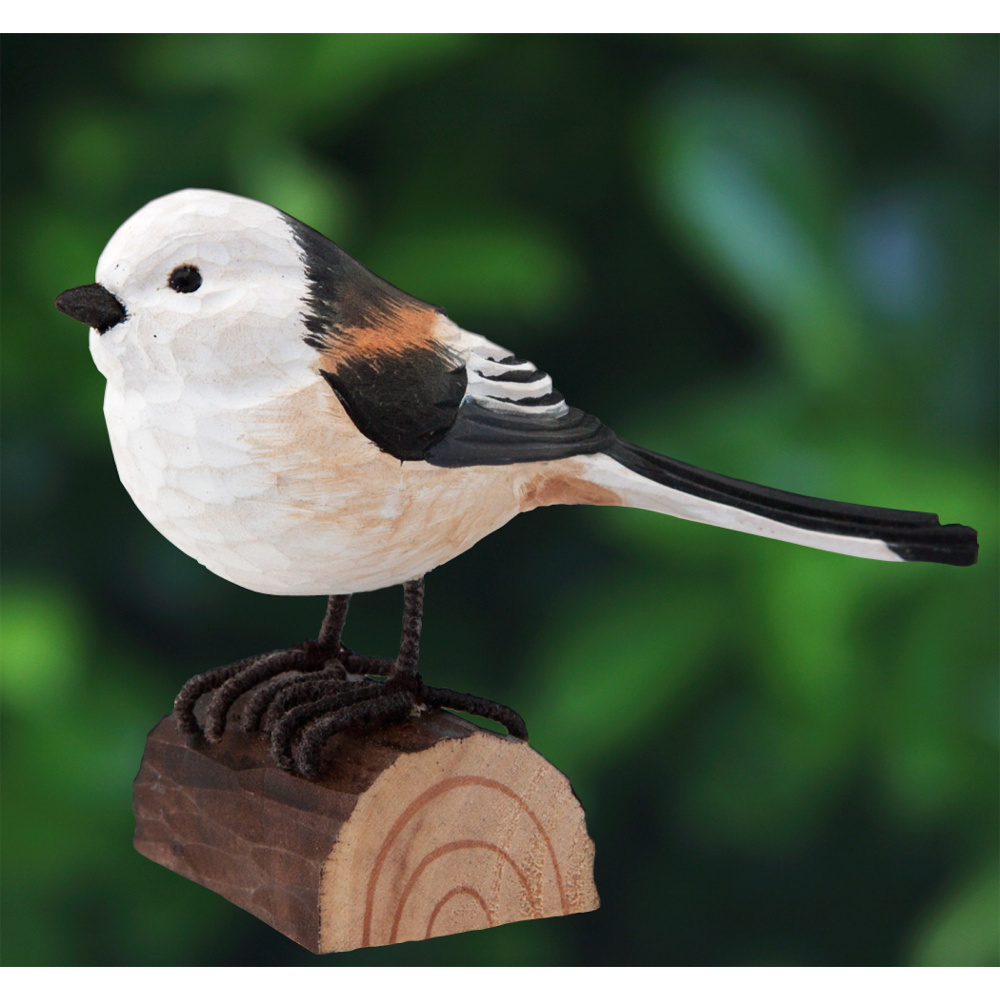 Wildlife Garden wooden bird - long-tailed tit - Image 2