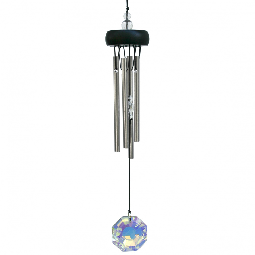 Woodstock vindspil, 30 cm - Ædelsten, krystal