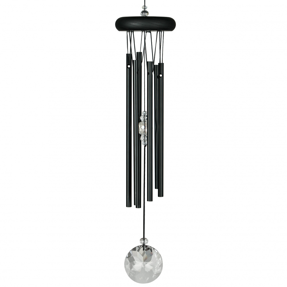 Woodstock vindspil, 40 cm - Meditation, sort