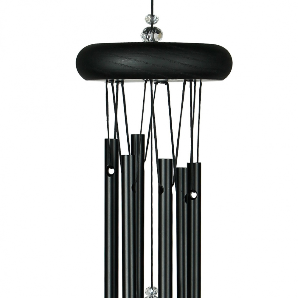 Woodstock vindspil, 40 cm - Meditation, sort - Billede 2