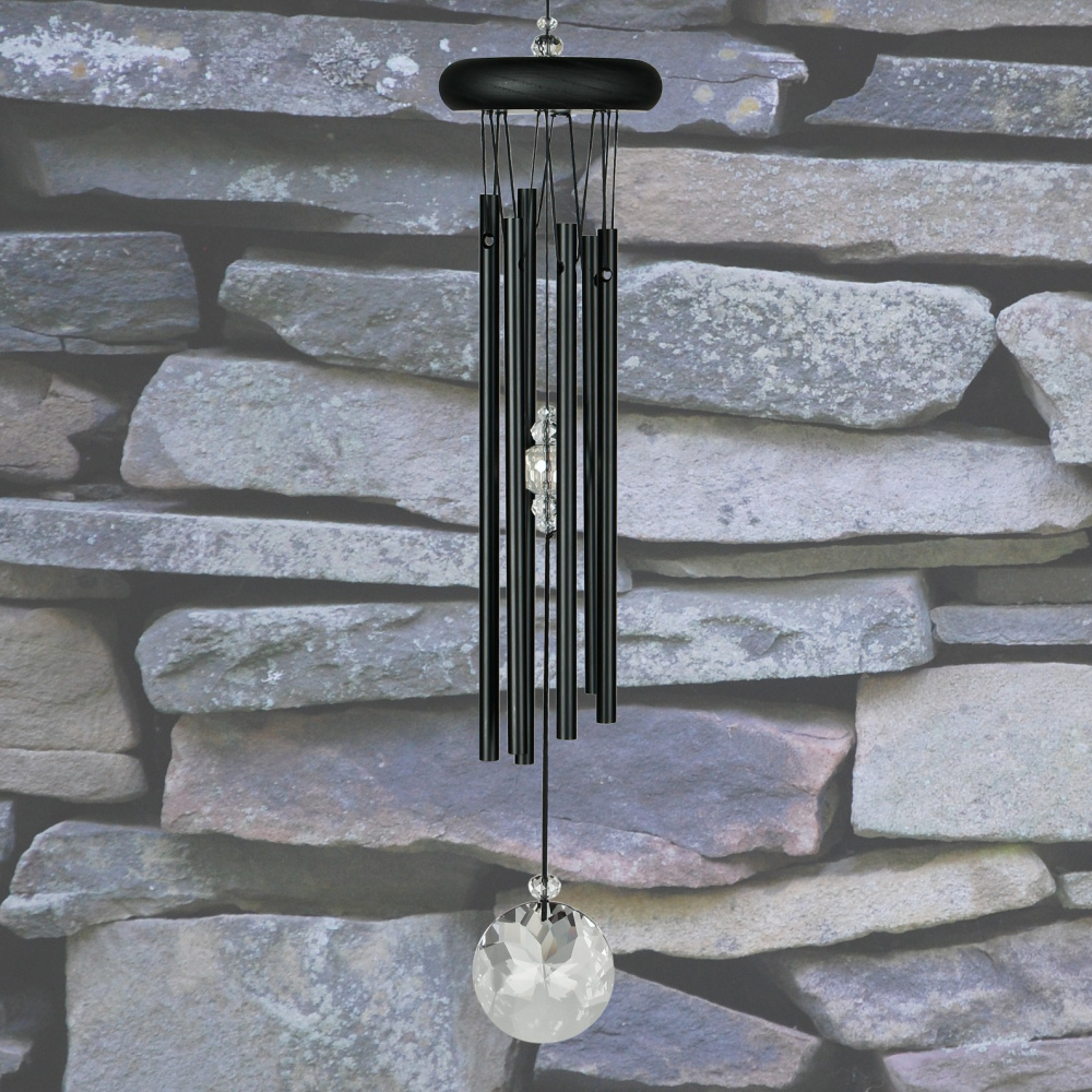 Woodstock vindspil, 40 cm - Meditation, sort - Billede 5