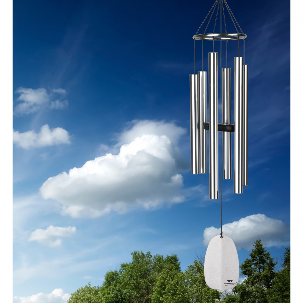 Carillon éolien Woodstock, 81 cm - Paradis, argent - Image 4