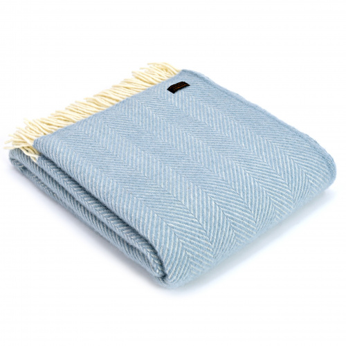 Tweedmill Wolldecke - Fishbone Duck Egg