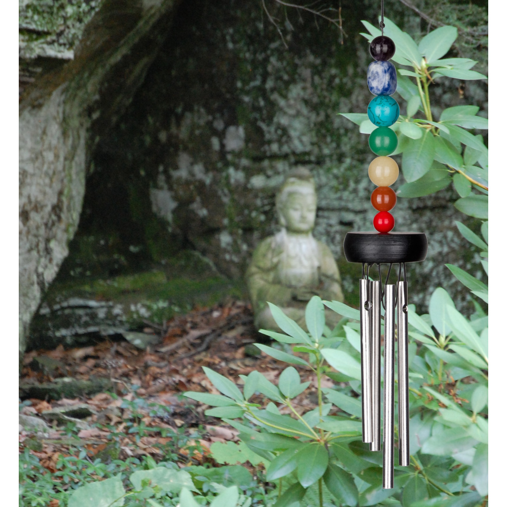 Carillon éolien Woodstock, 29 cm - Chakra, 7 pierres - Image 5