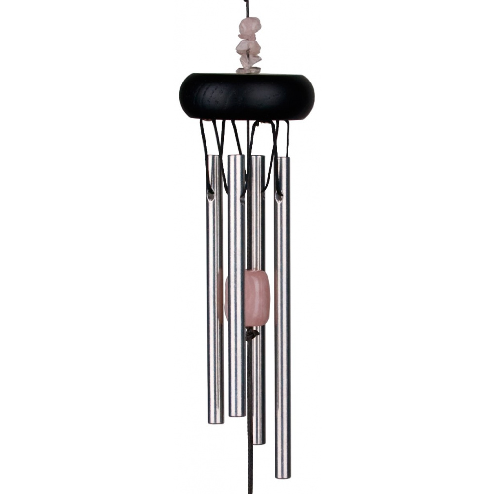 Woodstock Windspiel, 30 cm - Edelstein, Rosenquarz - Bild 3