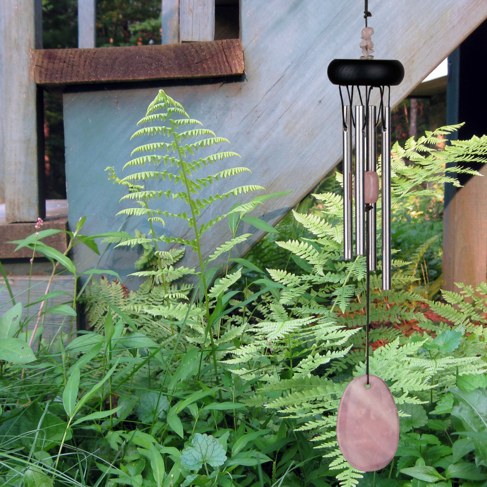 Woodstock windgong, 30 cm - Edelsteen, rozenkwarts - Afbeelding 5