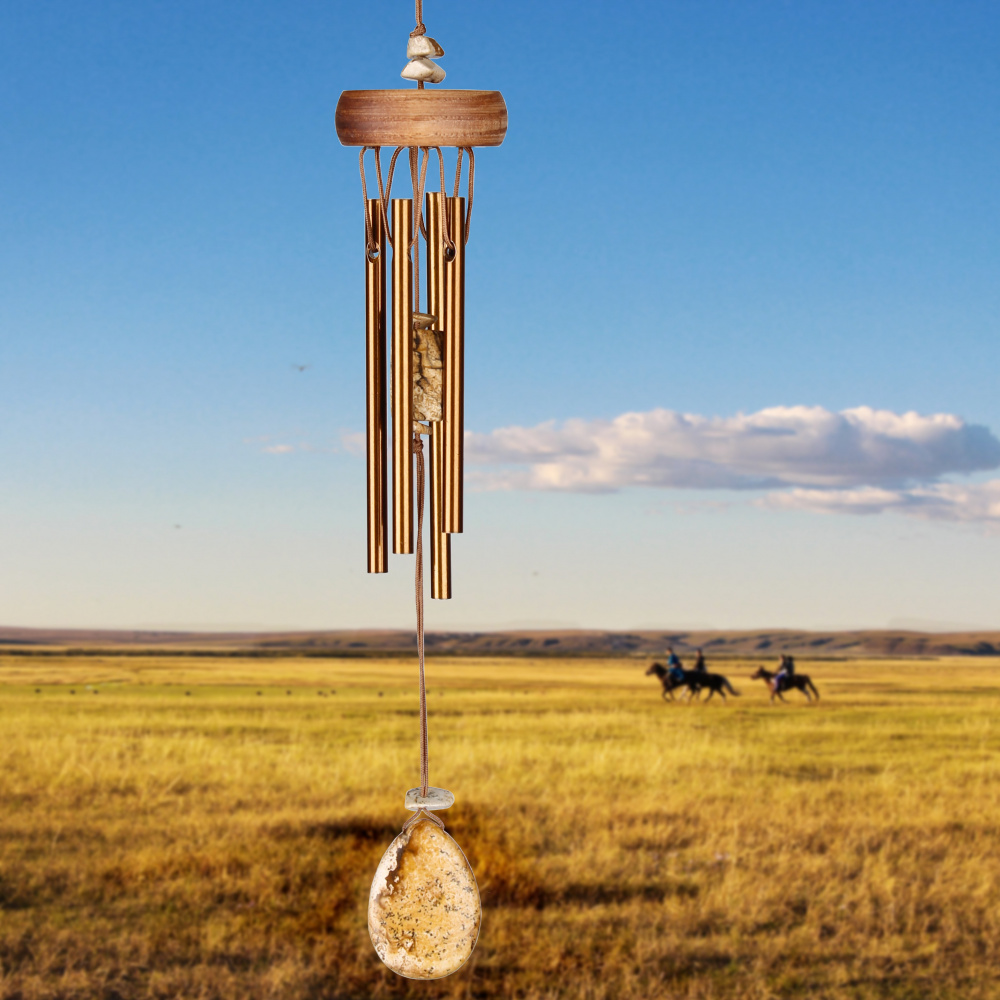 Woodstock carillon éolien, 30 cm - pierre précieuse, jaspe - Image 5
